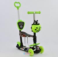 Зеленый самокат 5 в 1 c подсветкой колес и платформы Best Scooter Green/Graffiti 65030 Best Scooter
