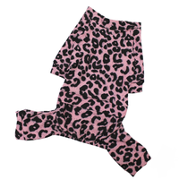 Трикотажный летний костюм для собак мелких пород леопард розовый D-109 