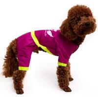 Дождевик с капюшоном для собак цвет малиновый M-40 