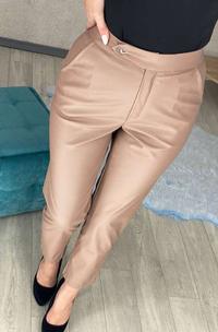 Женские классические брюки из экокожи 